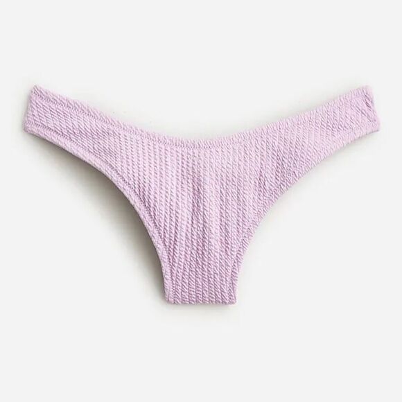 J Crew Lilac Purple Jacquard Texture Curve Waist Cheeky Bikini Bottom Sz XL NWT - Picture 4 of 15